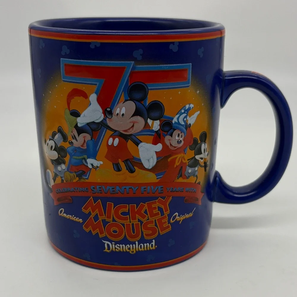Disney Blue Mickey Mouse 75th Anniversary Raised 3D Mug - Picture 2 of 6